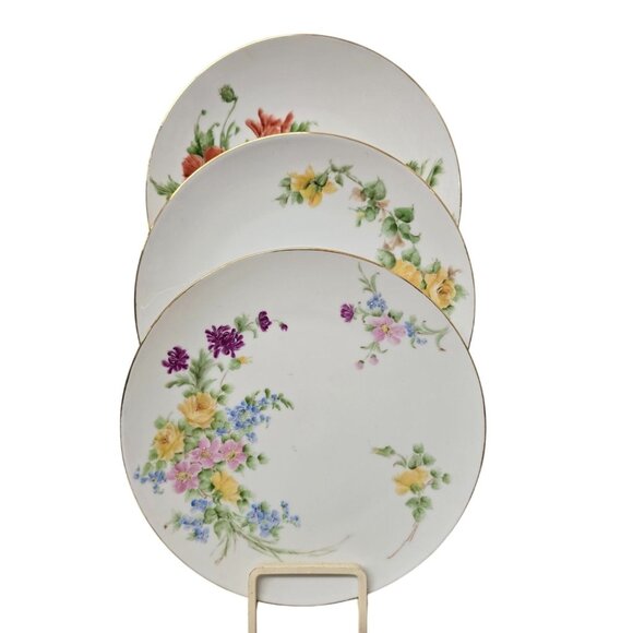 4 Sylvia M Courtwright 1943 Bavarian Floral Decorative Plates Handpainted - Picture 2 of 7